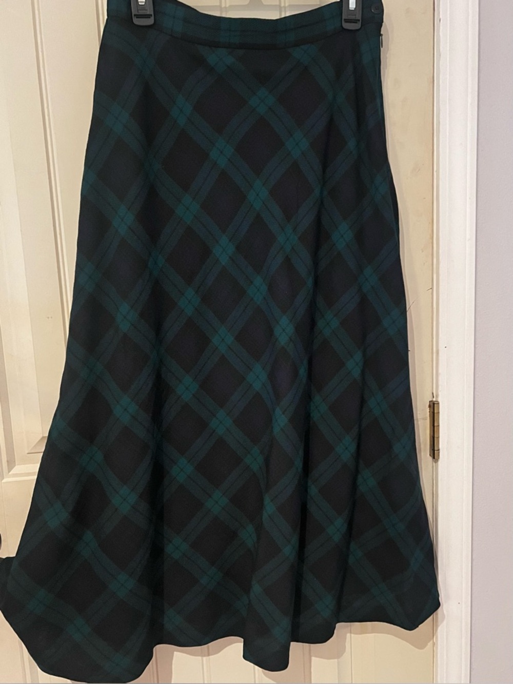 Vintage Talbots silk taffeta plaid maxi skirt 1980s academia stylo  size 12 - Picture 2 of 6